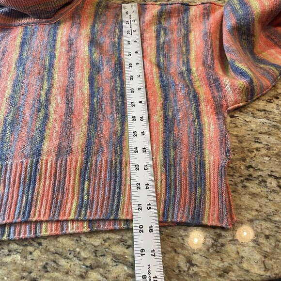 urban outfitters finley cropped turtleneck sweater striped Colorful Large - Picture 9 of 11